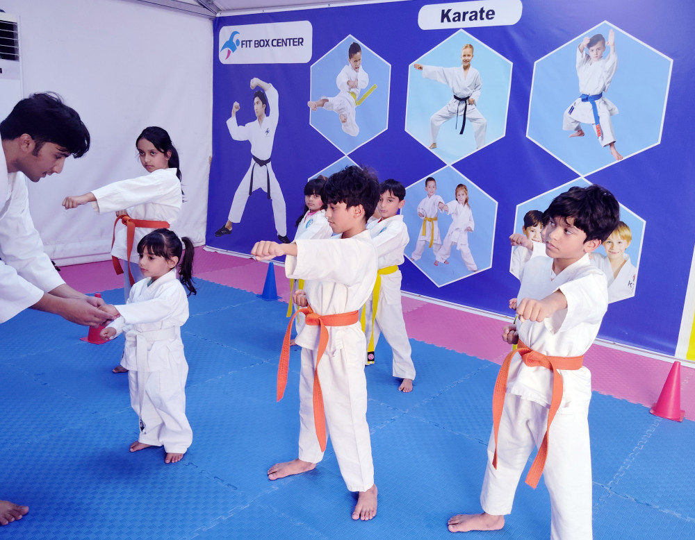 Kids Learning Punch in Karate | Fit Box Center